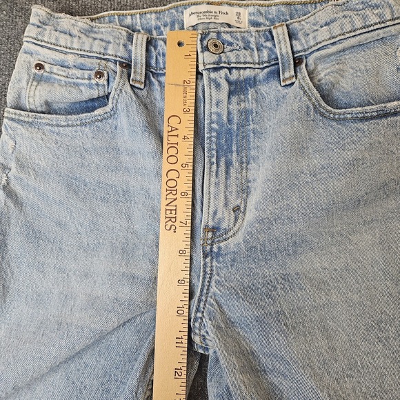 Abercrombie And Fitch 90s Straight Ultra High Rise Jeans Size 28 Blue Light Wash - Picture 7 of 9